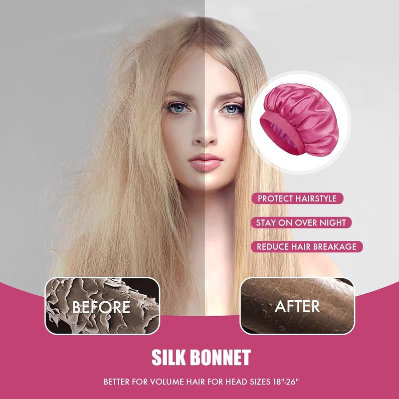 Doitory Store Satin Silk Bonnet for Sleeping, Double Layer Silk Sleep Cap for Men & Women, Soft Satin Lined Bonnet for Curly Hair - Image 5